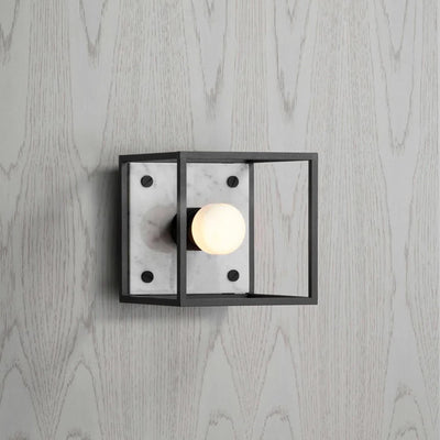 Ex-Display Buster + Punch Caged Small Wall Light - White Marble