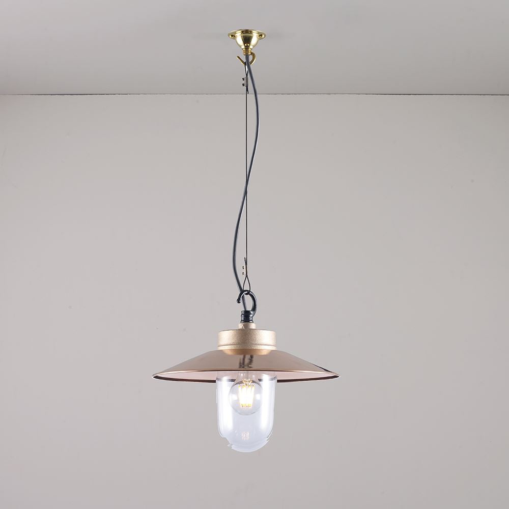 Davey Well Glass Pendant Light With visor