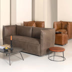 Jess Designs Cick Low Coffee Table with Leather Top