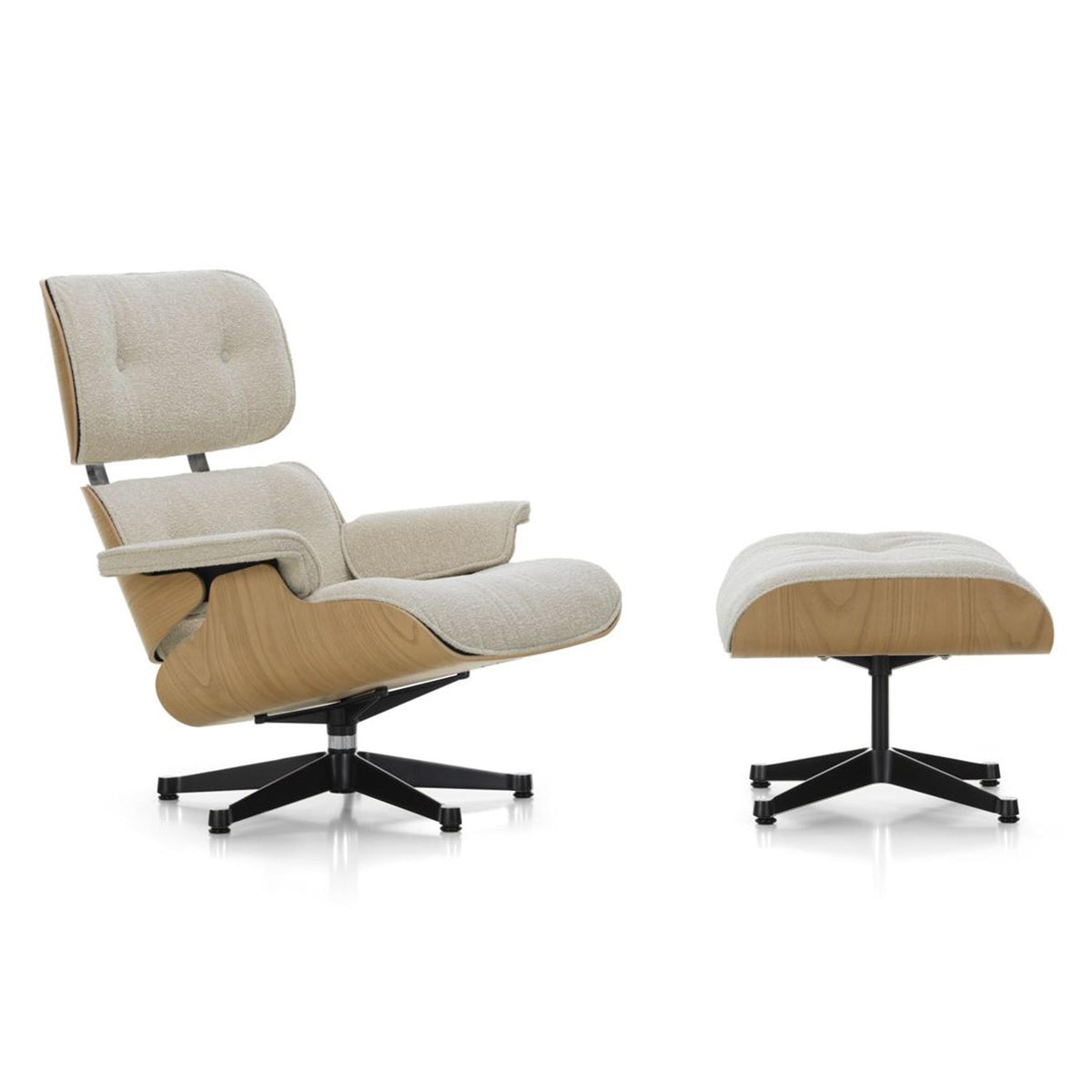 Vitra Eames Contemporary Lounge Chair and Footstool in Chestnut