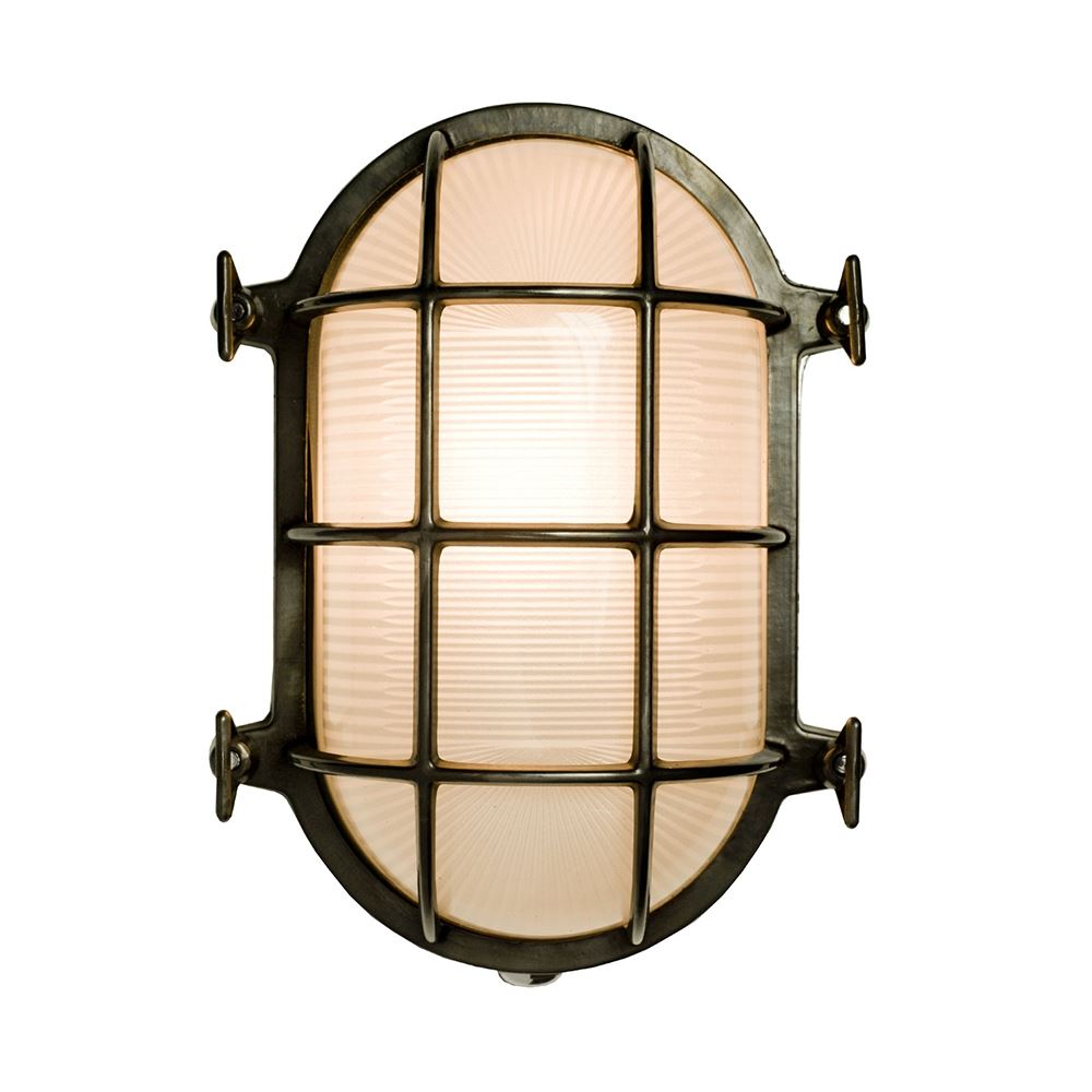 Outlet Davey Brass Oval Bulkhead - Large - Weathered Brass