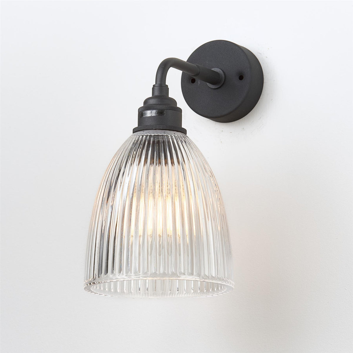 Old School Electric Elongated Prismatic Wall Light : Right Angled : Bathroom Version