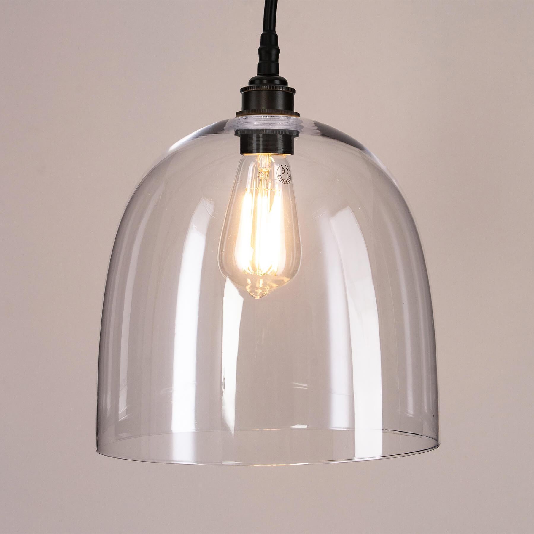 Old School Electric Bell Blown Glass Pendant : Bathroom Version