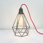 Diamond cage table lamp