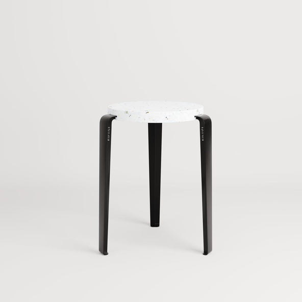 Outlet TIPTOE LOU Stool - Recycled Plastic Seat - White, Graphite Black