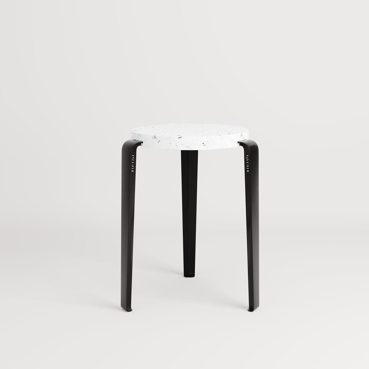 Outlet TIPTOE LOU Stool - Recycled Plastic Seat - White, Graphite Black