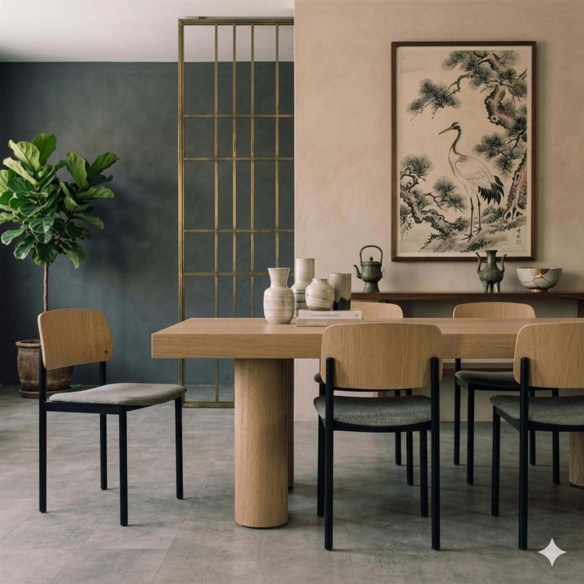 Fredericia Plan Dining Chair with Upholstered Seat