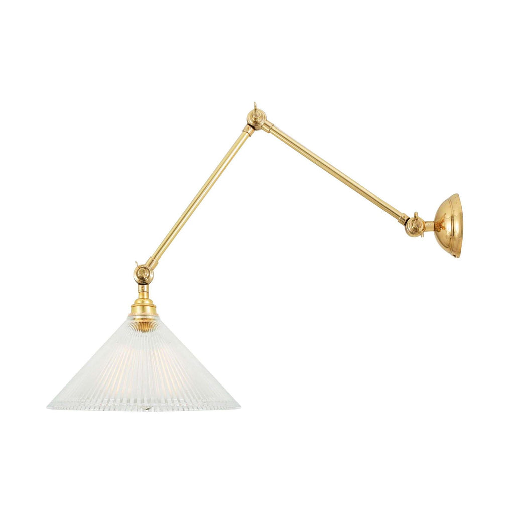 Mullan Lighting Rebell Adjustable Arm Wall Light with Prismatic Glass Shade