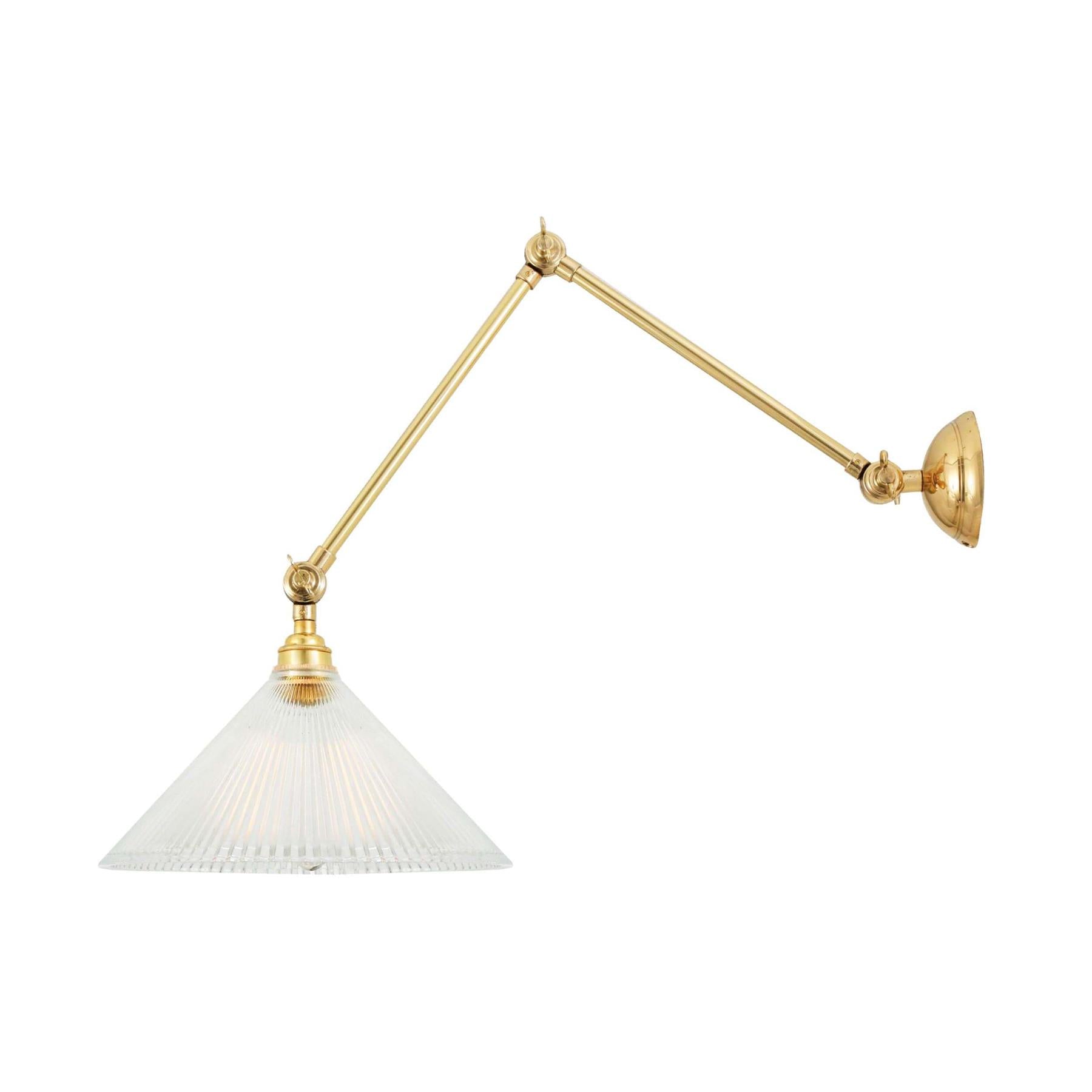 Mullan Lighting Rebell Adjustable Arm Wall Light with Prismatic Glass Shade