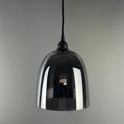 Outlet Old School Electric Bell Blown Pendant Light : Smoked