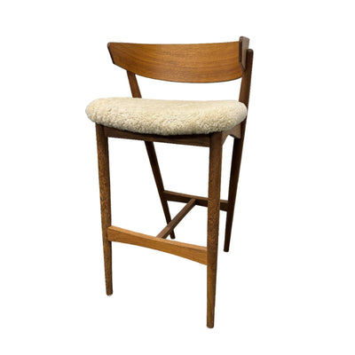 Ex-Display Sibast No 7 Stool with Back Rest - Smoked Oak & Sheepskin
