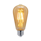 LED 4W Edison Style Filament Teardrop Bulb Smoked Gold Glass