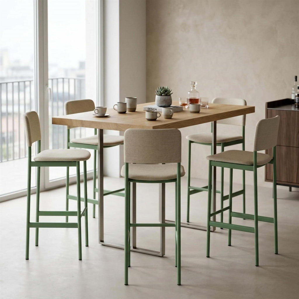 Fredericia Plan Bar Stool with Metal Legs, Fully Upholstered