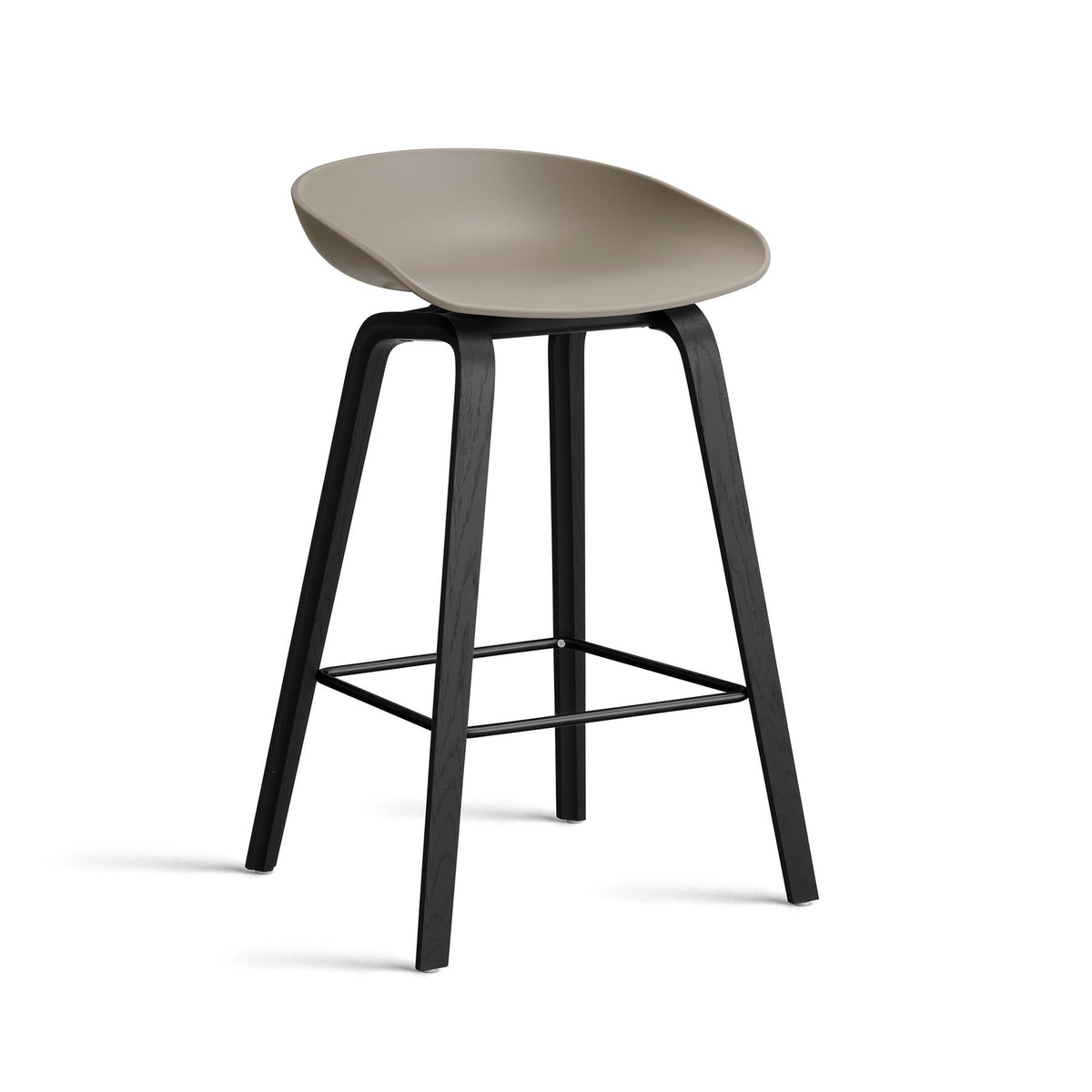 HAY About a Stool 32 Standard Gliders Breakfast Bar Stool, Black Footrest