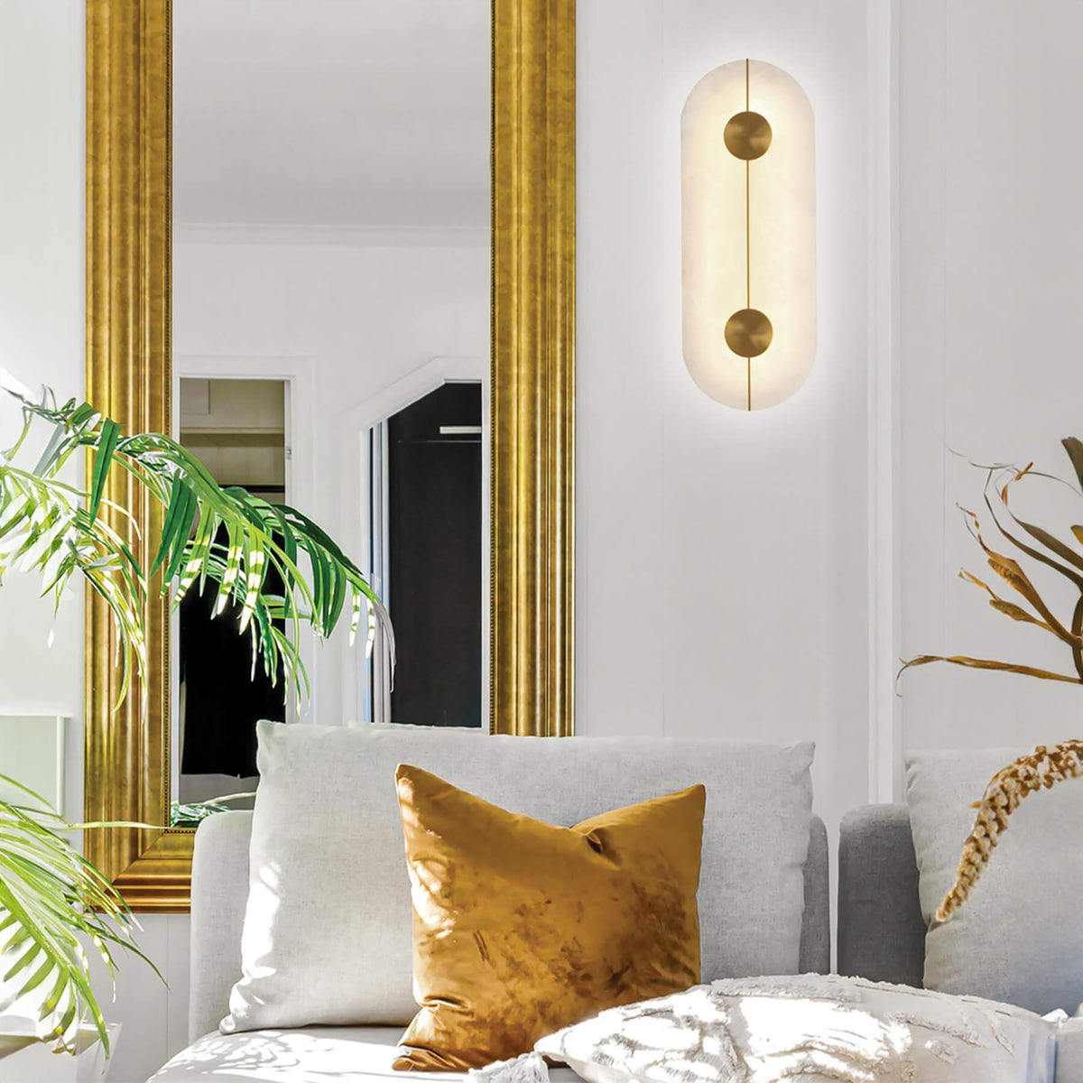 Corinthian Marble Flush Wall Light