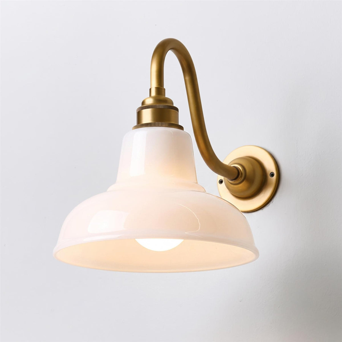 Old School Electric Mini Factory Wall Light Bathroom Version : Swan Arm