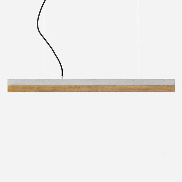 Outlet Concrete linear pendant - Large - oak, Light concrete