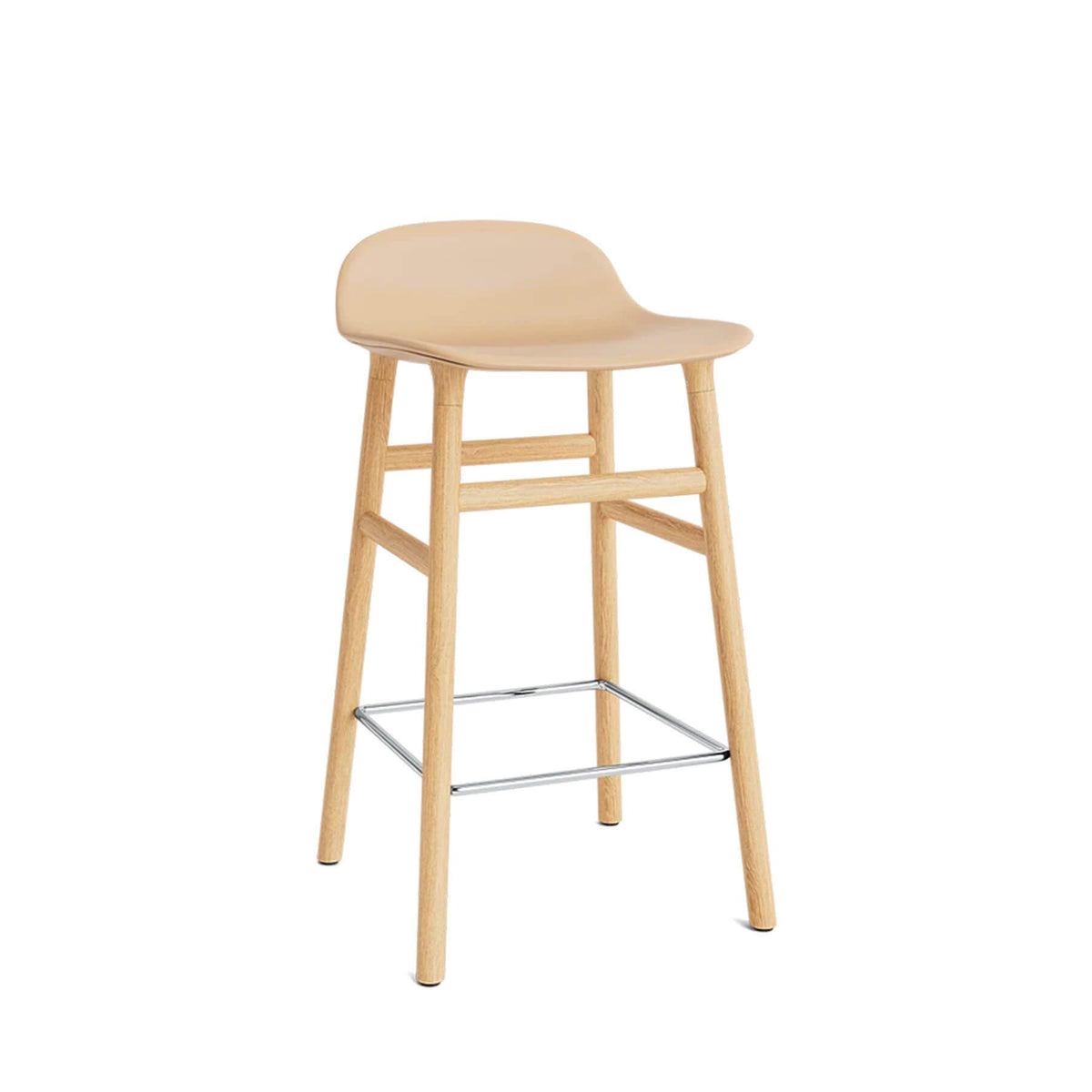 Normann Copenhagen Form Barstool, Upholstered with Wood Legs