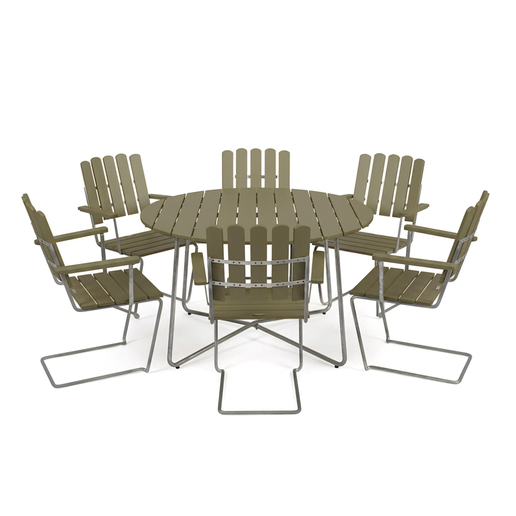 Grythyttan Stålmöbler Round Outdoor Dining Set - Curated by Holloways of Ludlow