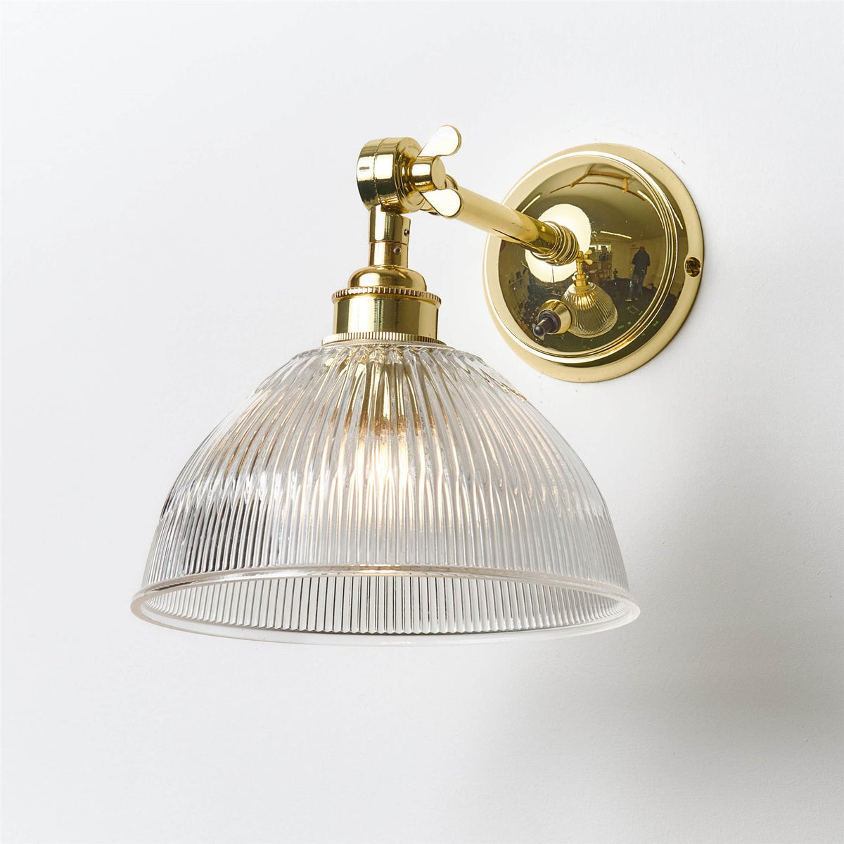 Old School Electric Prismatic Dome Wall Light : Adjustable Arm