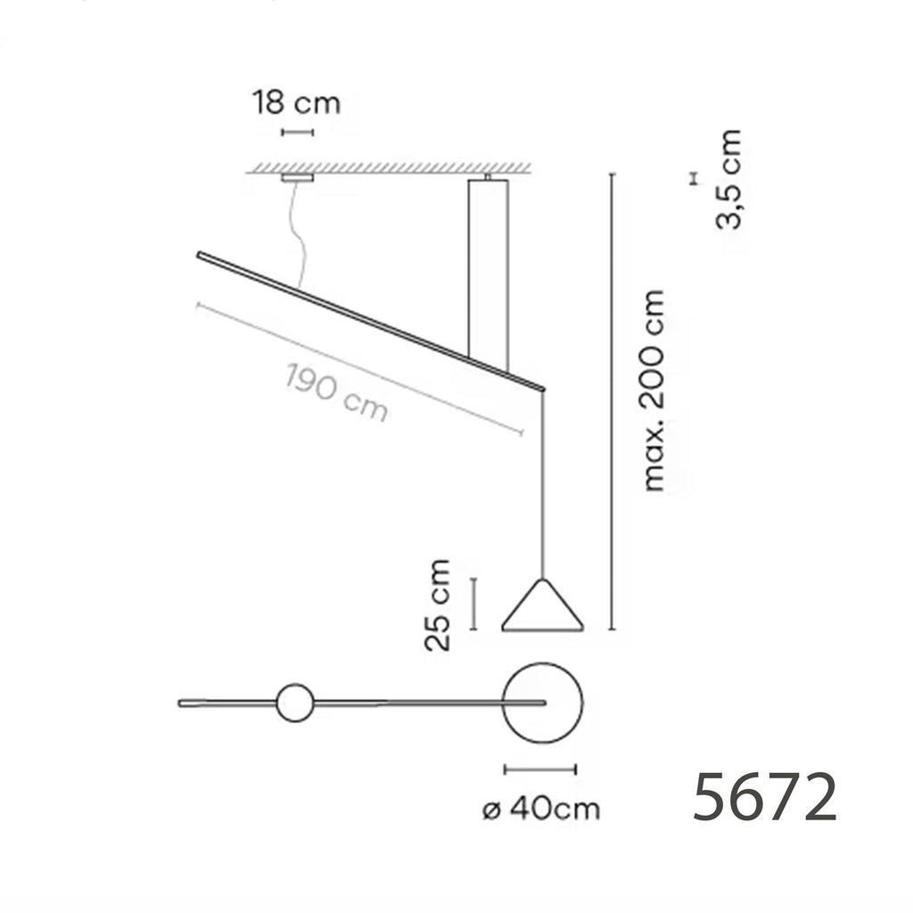 Vibia North Pendant Light with Arm
