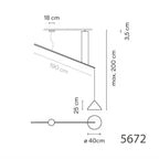 Vibia North Pendant Light with Arm