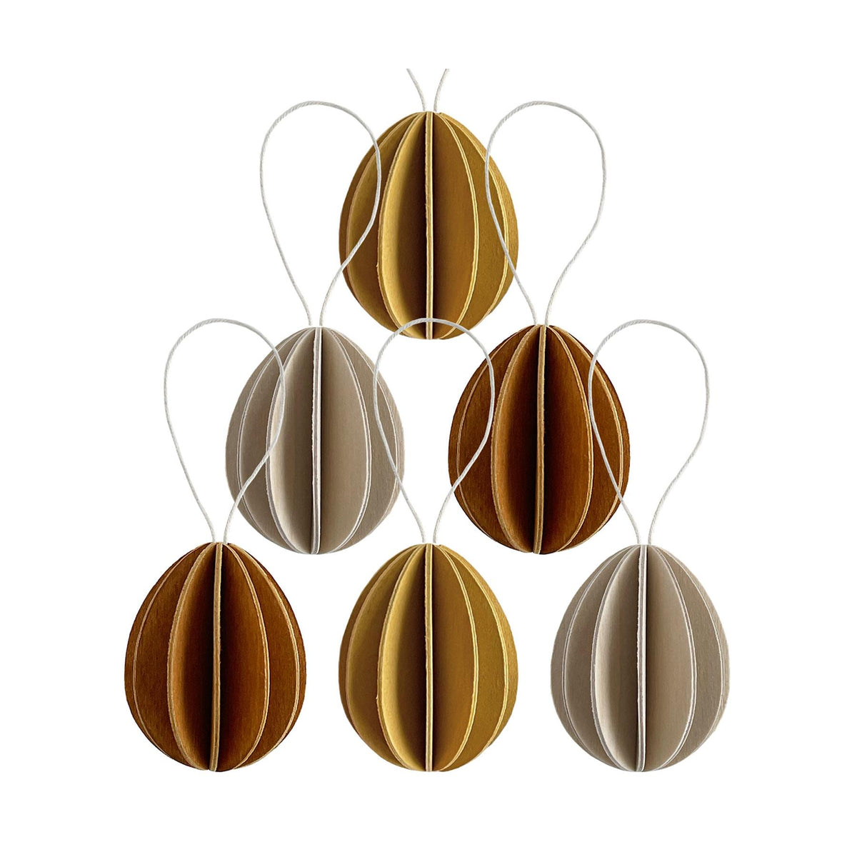 Lovi Wooden Eggs Decoration - Height : 4.5cm, Set of 6
