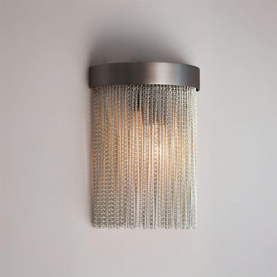 B-Stock Tigermoth Silver Chain Mini Crescent Wall Light - Flat Nickel