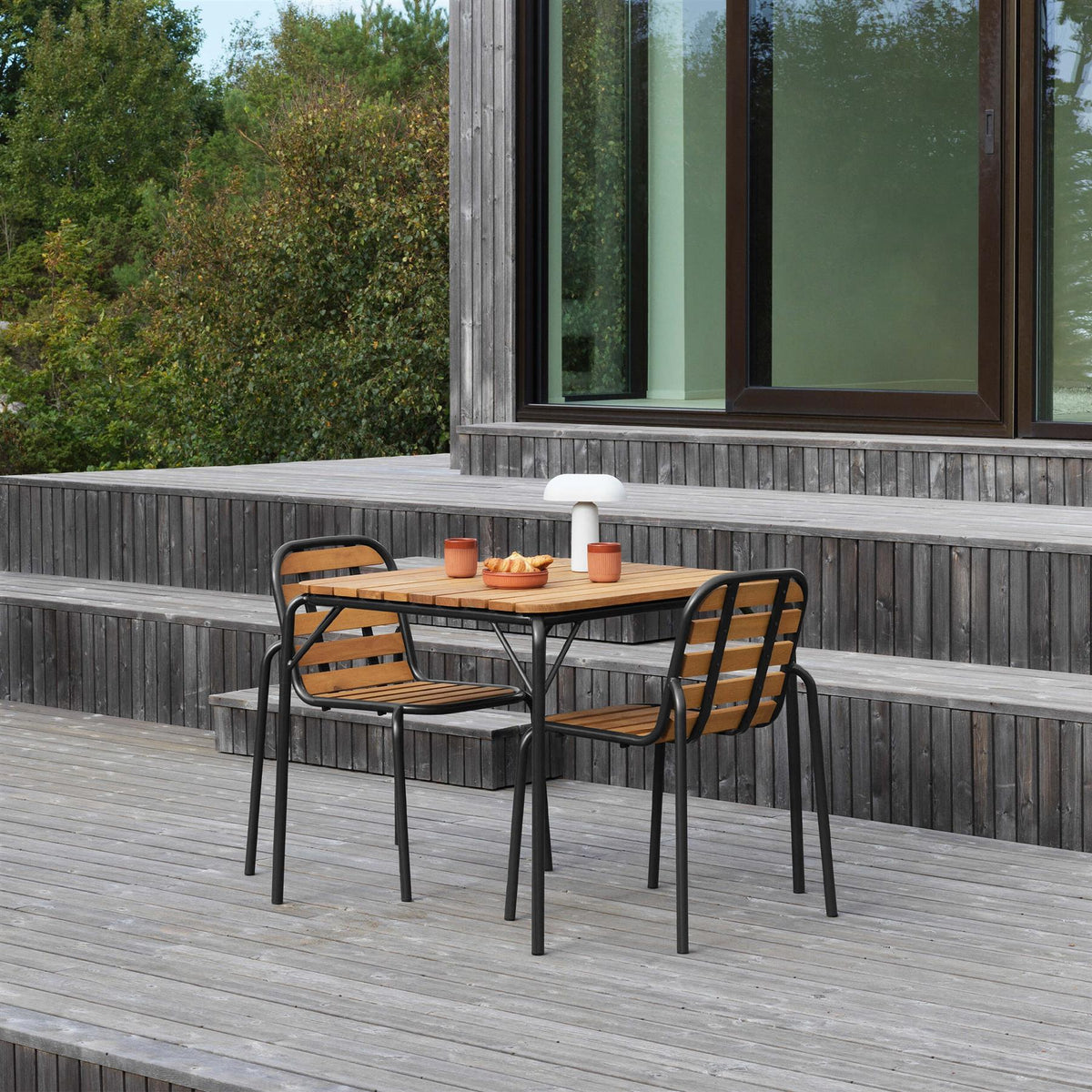 Normann Copenhagen Vig Wood Garden Dining Set - Small - Curated by Holloways of Ludlow