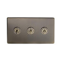 Soho Lighting Charterhouse Collection 3 Gang 2 Way Toggle Switch Antique Brass