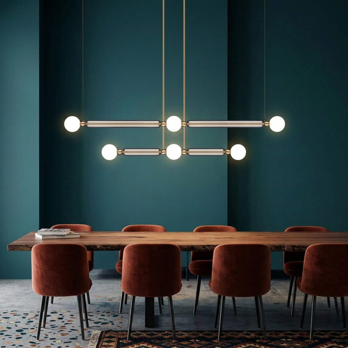 Marc Wood Case 2 Tier Linear Pendant Light