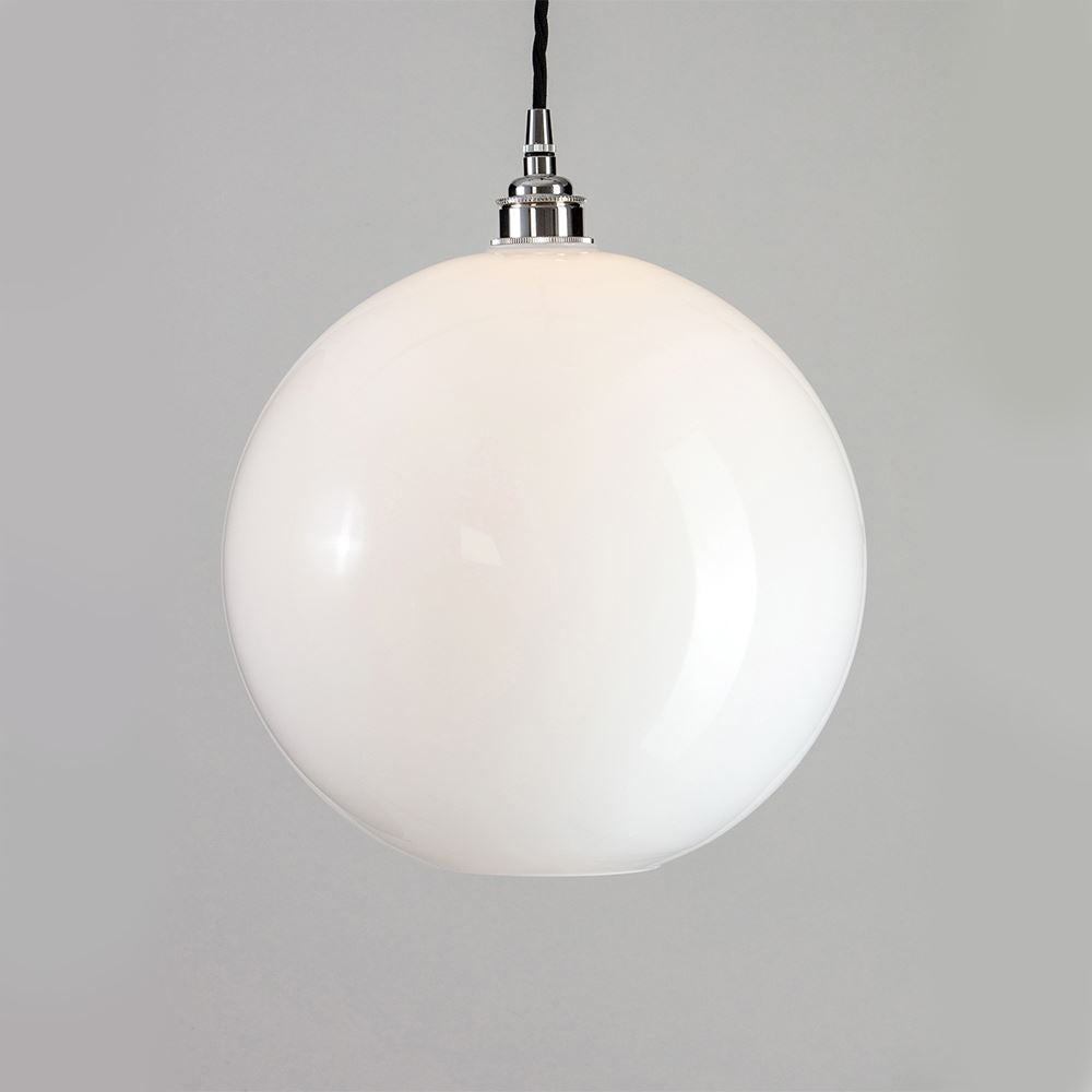 Outlet Old School Electric Adderley Pendant Light - Polished Nickel, Black Cable