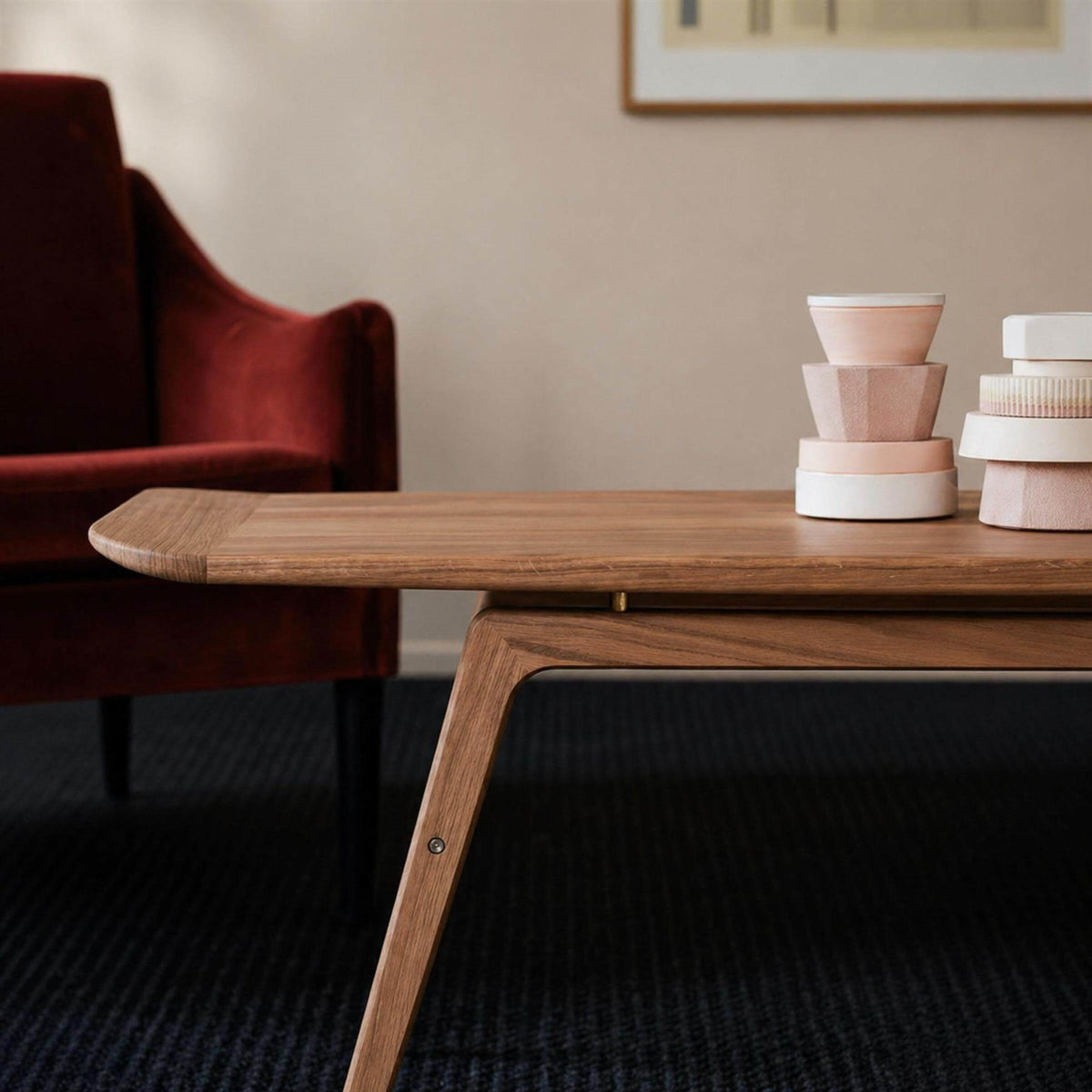Warm Nordic Surfboard Oak Table