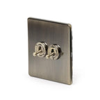 Soho Lighting Charterhouse Collection 2 Gang Toggle Switch 2-Way Antique Brass