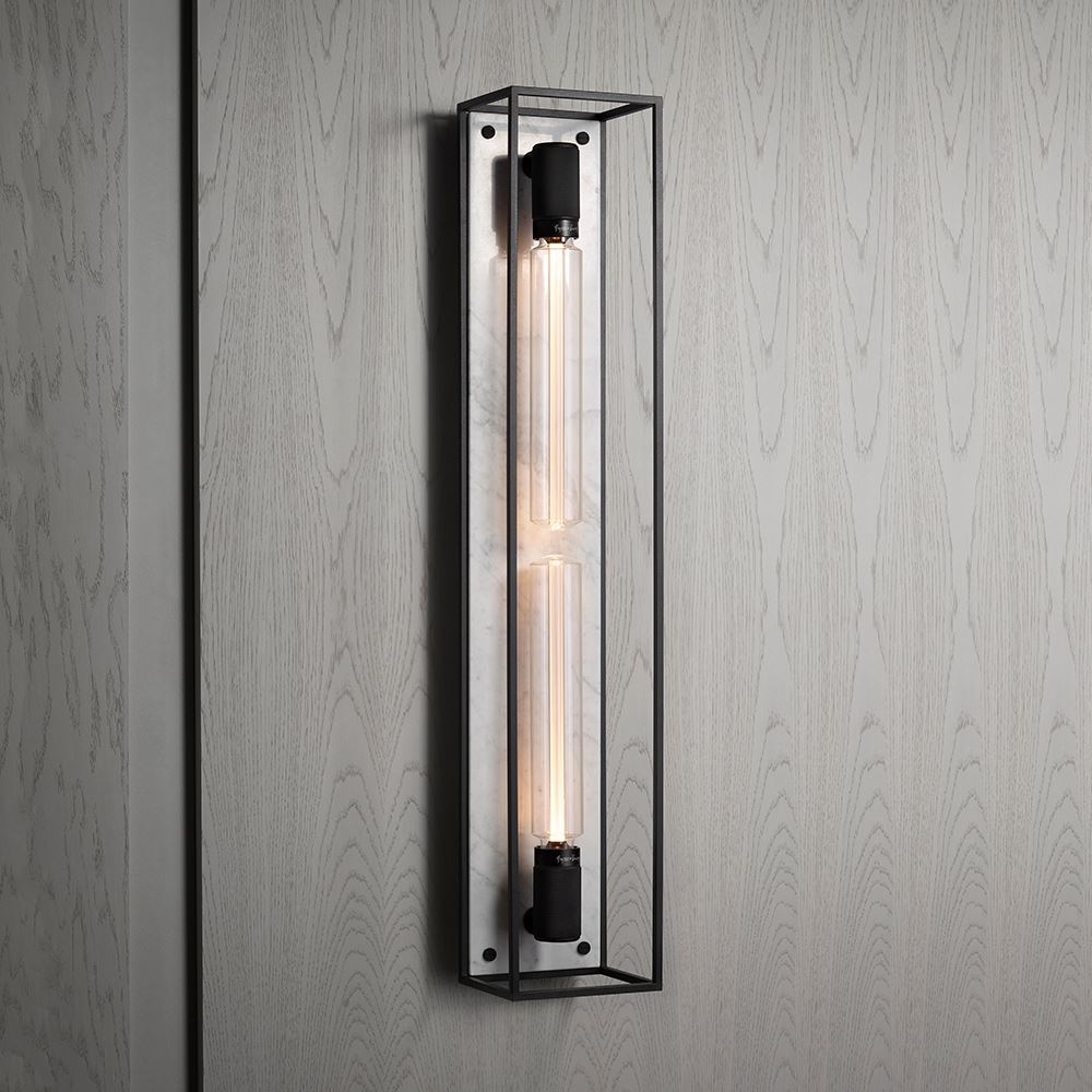 Outlet Buster + Punch Caged Wall Light 2.0 Extra Large - Polished White Marble