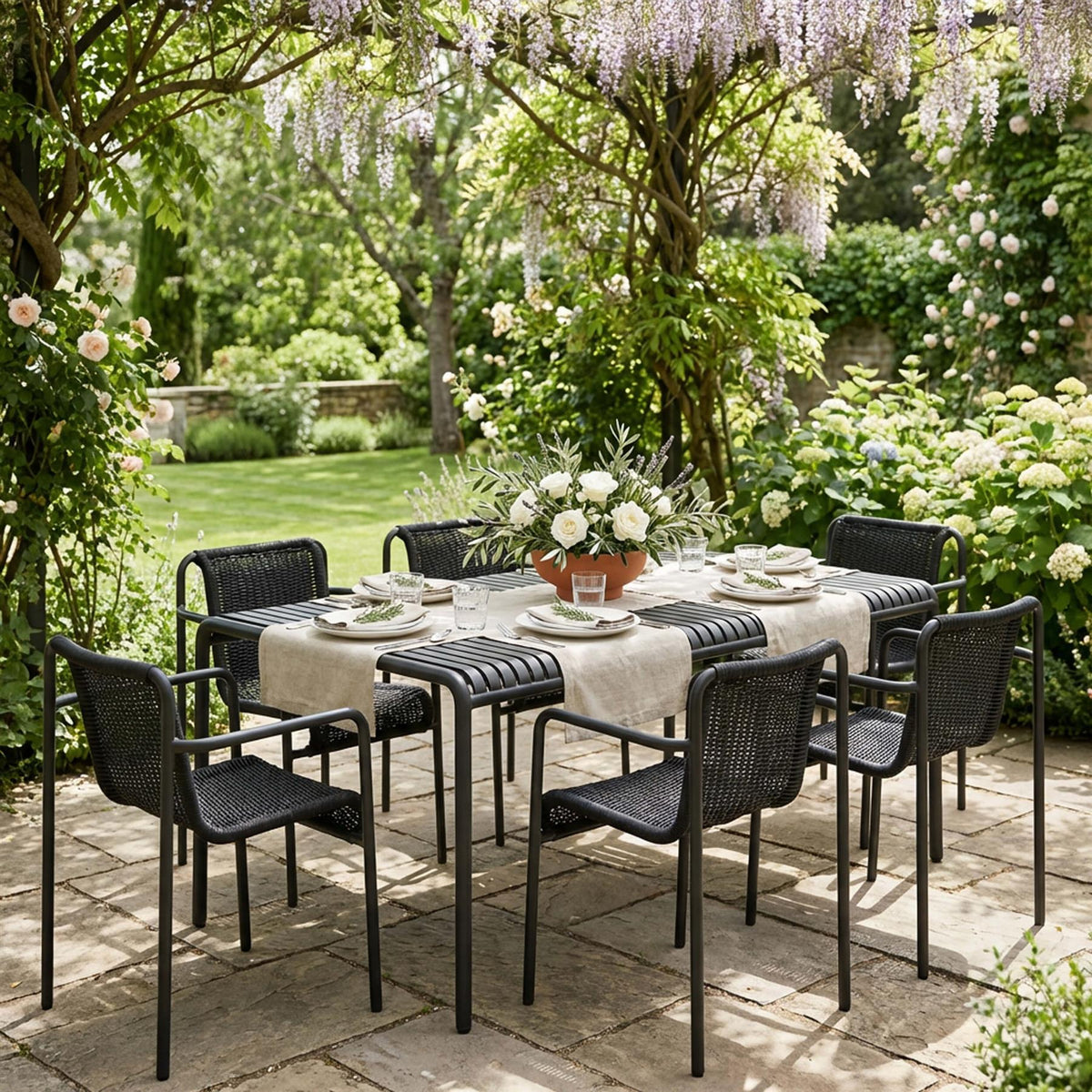 HAY Palissade Cord Garden Dining Set - Large - Curated by Holloways of Ludlow