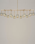 Tom Kirk Lighting Flute Beam Chandelier in Brushed Brass
