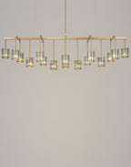 Tom Kirk Lighting Flute Beam Chandelier in Brushed Brass