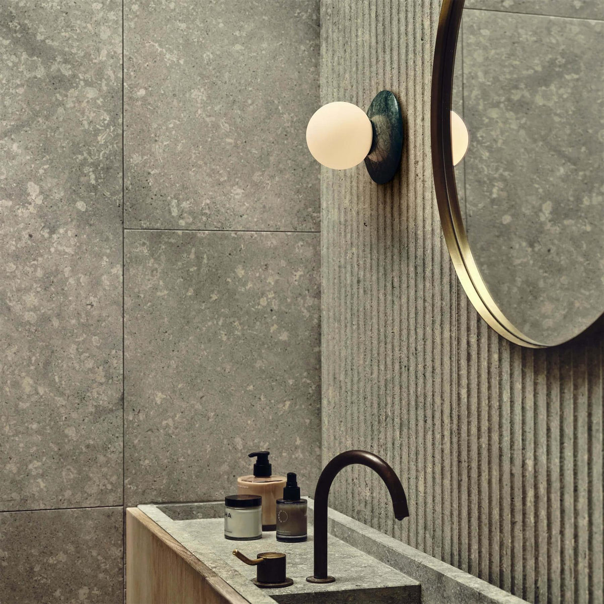 J. Adams Orbit Stone Wall Light