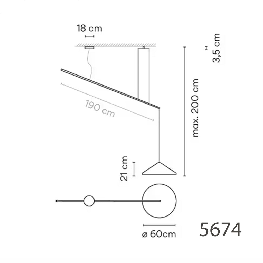 Vibia North Pendant Light with Arm