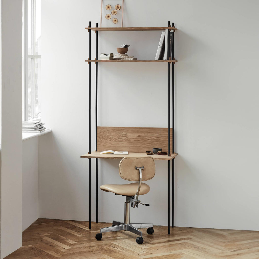 MOEBE Single Shelving System with Desk
