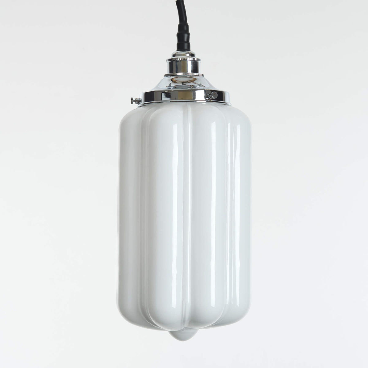 Old School Electric Ellington IP44 Bathroom Pendant Light - Opal Glass