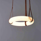 Jimmy Raiden Isidore Leather Alabaster Pendant Light