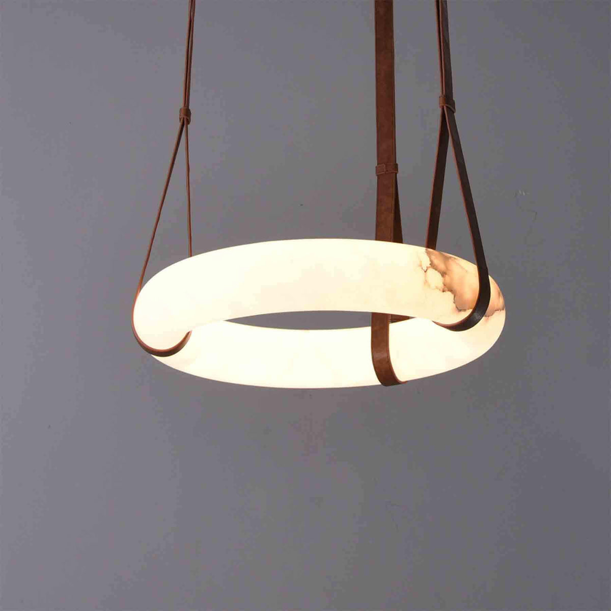 Jimmy Raiden Isidore Leather Alabaster Pendant Light