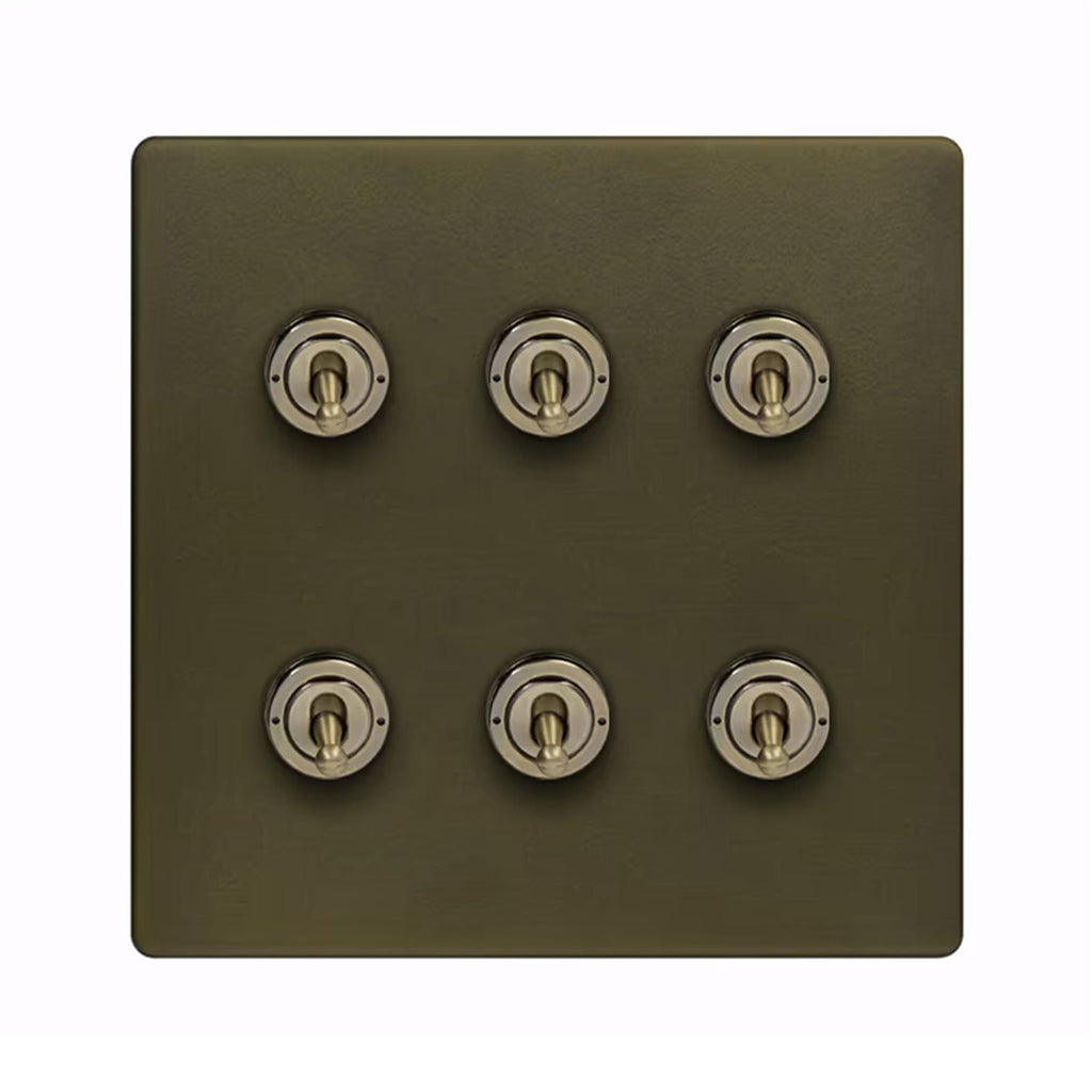 Soho Lighting Eton Collection Bronze 20A 6 Gang 2 Way Toggle Switch