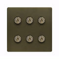 Soho Lighting Eton Collection Bronze 20A 6 Gang 2 Way Toggle Switch