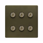 Soho Lighting Eton Collection Bronze 20A 6 Gang 2 Way Toggle Switch