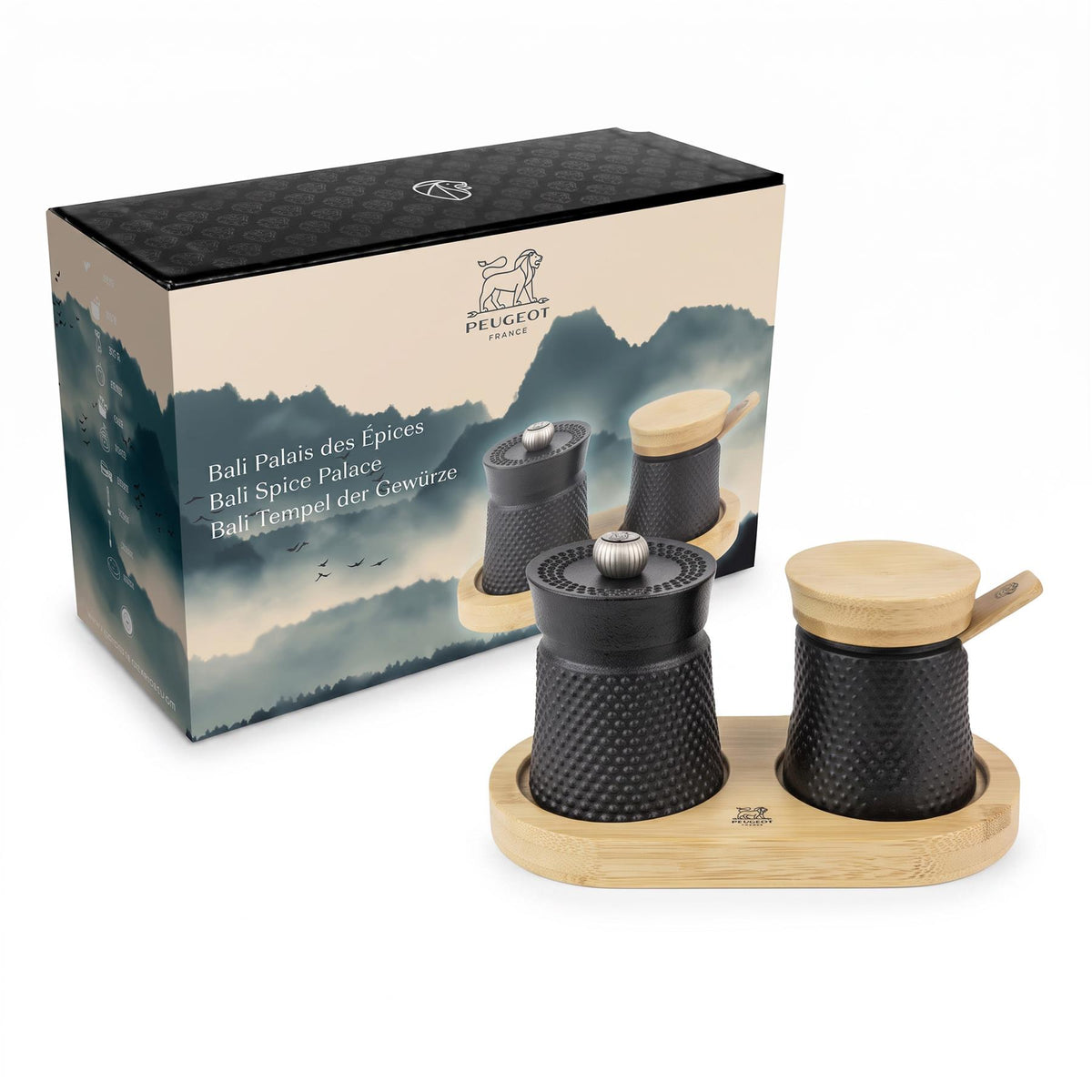 Peugeot Bali Black Cast Iron Salt & Pepper Gift Set