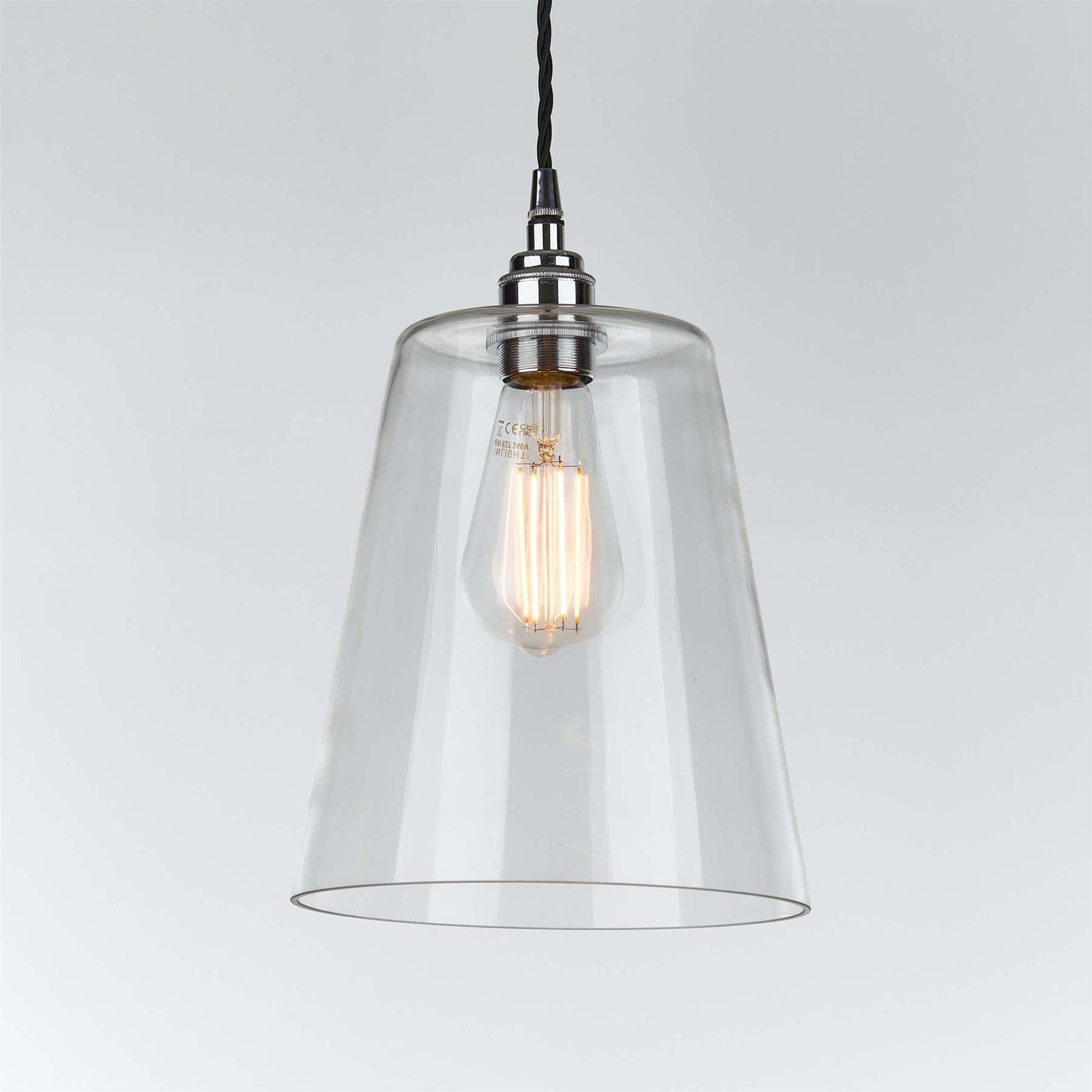 Old School Electric Tapered Blown Pendant Light