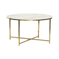 Hubsch Pond Table - White/Brass